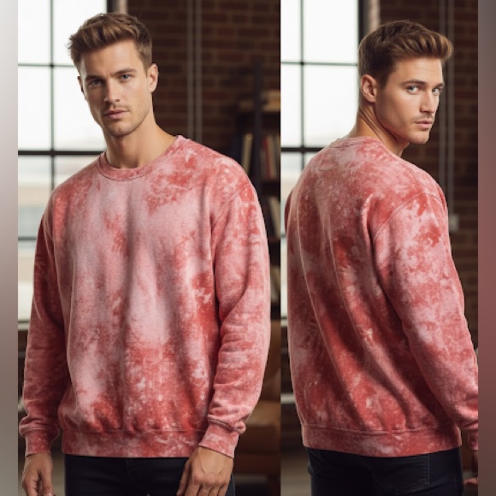 Men's Red Tie-Dye Sweater